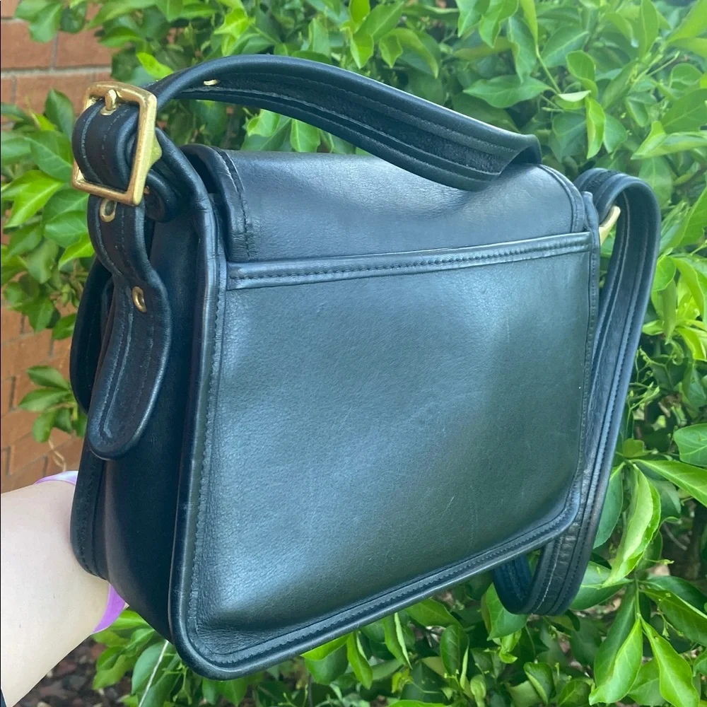 🖤🖤Vintage Coach Rambler’s Legacy Crossbody Bag 9061 Black Glove Tanned Leather🖤🖤 - Picture 6 of 17